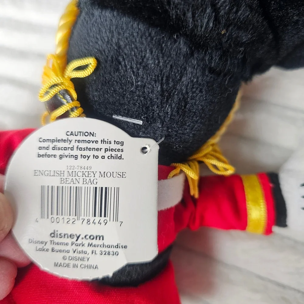 Disney Parks Mickey Mouse Plush Royal Guard Union Jack Flag‎ Epcot UK Souvenir